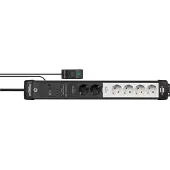 Brennenstuhl Premium-Line | 2+4 voudig | zwart/lichtgrijs | *DE* | 3m | H05VV-F3G1.5 | met voetschakelaar 1951560103