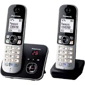 Panasonic Téléphone sans fil KT-TG6822 Duo avec répondeur Noir