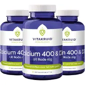 Vitakruid Calcium 400 & D3 uit duurzame Rode Alg Aquamin TG 90 Kauwtabletten