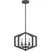 QUOIZEL LED Hanglamp Vanguard | 3X E14 Max 40W | Dimbaar | Old Black