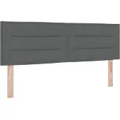 vidaXL LED Hoofdbord met LED-stripverlichting Donkergrijs 160 cm Stof