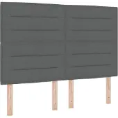 vidaXL LED Hoofdbord met LED-stripverlichting Donkergrijs 160 cm Stof