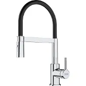 Franke Lina - Keukenkraan FC 6085.031 met flexibele arm en vuistdouche, chroom/zwart 115.0626.085
