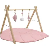 MorDesign Babygym en Speelkleed Leaf Wood Pink