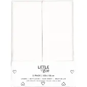 Little Boo Laken Ledikant Uni White 2-pack 100x150