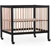 Childhome Park 97 Box met wieltjes - Verstelbaar op 3 hoogtes - Hout – Zwart/naturel - 98 x 78 x 82 cm