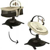 Novi at Home Babyswing en Wieg Novi 2-in-1 Stardust Sand Melange/Black