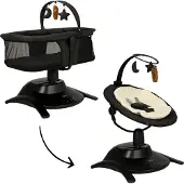 Novi at Home Babyswing en Wieg Novi 2-in-1 Stardust Black Melange/Black