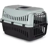 Beeztees Gipsy Eco Reismand Kat - Transportbox kat/klein huisdier - Afneembare bovenkant Lichtblauw/Zwart - 45x26x29 cm