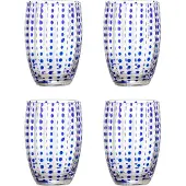 Bloomingville Brinley glazen blauw set van 4 stuks - 82072202