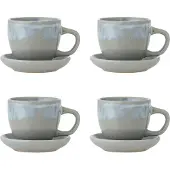 Bloomingville Brenta kop en schotel blauw set van 4 stuks - 82072417