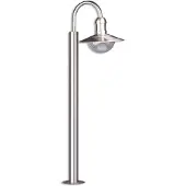 LINDBY tuinpadverlichting Damion, 140 cm, roestvrij staal, E27, IP44 DAMION, dimbaar, alu / grijs / zink, Roestvrij staal, Modern
