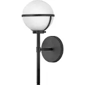 HINKLEY Wandlamp Hollis, dimbaar, zwart, Badkamer, metaal, Wandlamp