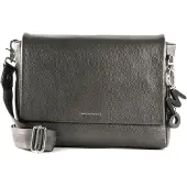 Mandarina Duck Leren Schoudertas Mellow Lux Messenger Graphite Donkergrijs