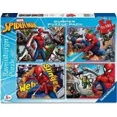 Sans marque Spiderman 4-in-1 puzzel – 100 stukjes