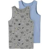 Name it Onderhemd lichtblauw / donkerblauw / geel / grijs gemêleerd