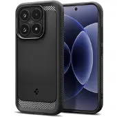 Spigen Hoesje Geschikt voor Xiaomi 17 - Rugged Armor Case - Carbon Back Cover met Air Cushion - Matte Zwart