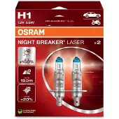 Osram Night Breaker Laser - H1 halogeen autolampen – tot 150% meer licht en 150m zicht - 64150NL-2HB - set 2 lampen