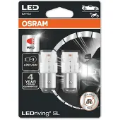 Osram LED-lamp, type P21/5W, rood, blisterverpakking met 2 stuks. (Niet ECE-gekeurd)