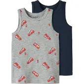 Name it Onderhemd marine / grijs gemêleerd / bloedrood / wit