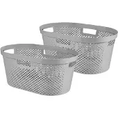 Curver Infinity Dots Wasmand - 40L - 2 stuks - Grijs