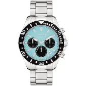 s.Oliver Analoog horloge 'Modern & Zeitlos' lichtblauw / zwart / zilver