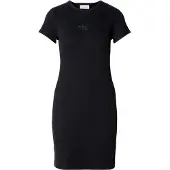 Calvin Klein Jeans Jurk 'Monologo Mini' grijs / zwart