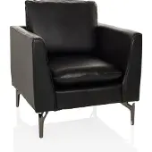 Hjh OFFICE Loungestoel / eenzitsbank BAVERO PU zwart