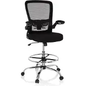 Hjh OFFICE VENDO WORK - Werkstoel / werkkruk/ verhoogde bureaustoel Zwart