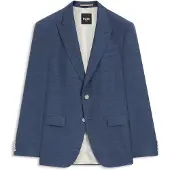 BOSS ONE Slim-fit colbert van wol, zijde en linnen Maat 102