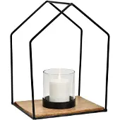 Wurm Lantaarnhuis van metaal & glas – Zwart | 26 × 34 × 20 cm