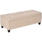 HOMCOM -Sitzbank-Leinenimitat(100% Polyester), Schaumstoff-125L x 49B x 41,5H cm-Beige