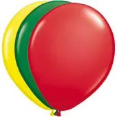 Folat ballonnen 25 cm latex rood/groen/geel 25 stuks