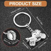 Karma Motorfiets Sleutelhanger Set - Zilveren Motor en Helm Miniaturen