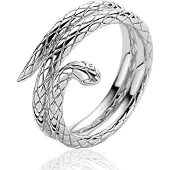 Zinzi zilveren multi-look ring (14mm breed) met slang ZIR2721