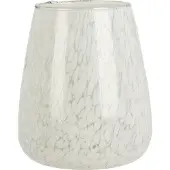 Koopman Theelichthouder glas marble white decoratie speelgoed.