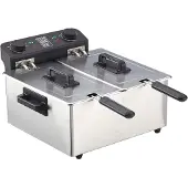 Livoo DOC217 - Dubbele frituurpan 2 x 3.5 L - 2 regelbare thermostaten - RVS (1 stuk)