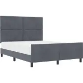 vidaXL Boxspring bed met hoofdeinde Donkergrijs 140 x 190 cm Fluweel