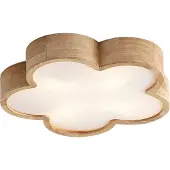 QAZQA Kinderplafondlamp hout met wit - Lucille