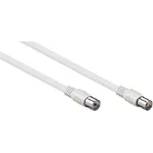 Nedis Coaxkabel - IEC (Coax) Male - IEC (Coax) Female - Vernikkeld - 90 dB - 75 Ohm - Dubbel Afgeschermd - 10.0 m - Rond - PVC - Wit - Label