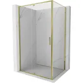 Mexen Exo openstaande douchecabine 125 x 120 cm, transparant, goud - 819-125-120-50-00
