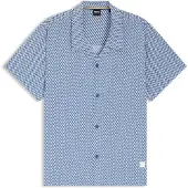 BOSS Heren Strandhemd blauw (L), Casual, Viscose, Korte mouwen 50535793