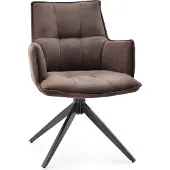 Hjh LIVING Eetkamerstoel / Draaistoel Tavaro stof bruin
