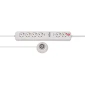 Brennenstuhl Eco-Line Comfort Switch Plus stekkerdoos met 6 (4+2) contacten en voetschakelaar / wit - 1,5 meter