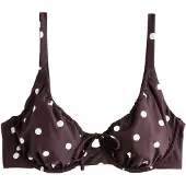 Next Bikinitop donkerbruin / wolwit