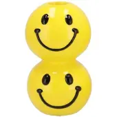SMILEY Kandelaar dubbel 7x7x12cm Geel/zwart