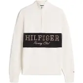 Tommy Hilfiger Modern Athleisure Zip Sweater Ivory Petal Size: XL | Sweaters Outlet | Heren | Wit