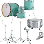 Dixon Cornerstone Hybrid 22 Drum Kit w/Hardware & Steel Snare Satin Neo-Mint