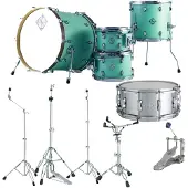 Dixon Cornerstone Hybrid 20 Drum Kit w/Hardware & Steel Snare Satin Neo-Mint