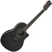 Gear4Music 12 String Electro Acoustic Roundback Guitar by Black